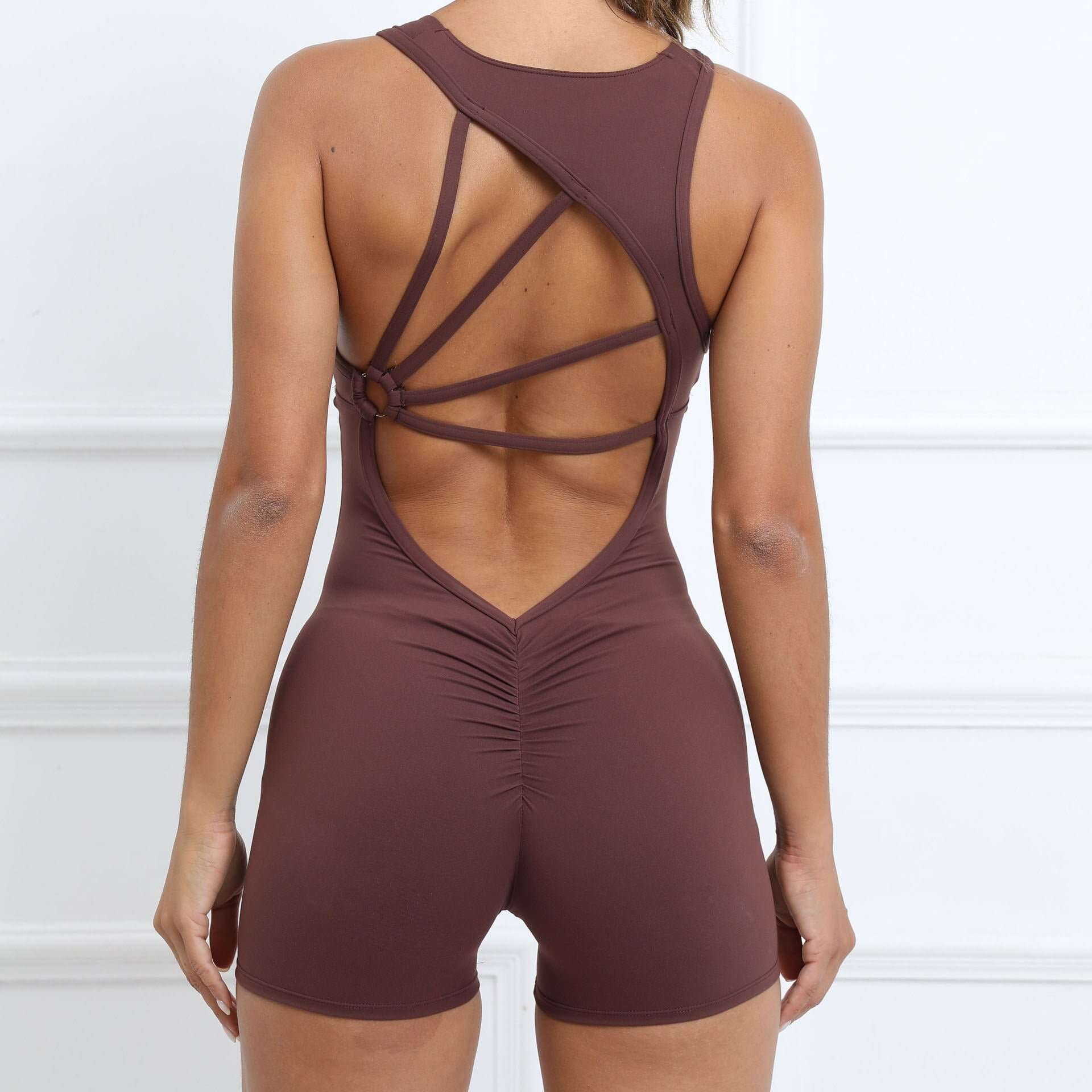 brown shorts set